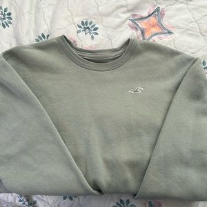 HOLLISTER Men's Sage Green Crew Neck Sweatshirt Size S